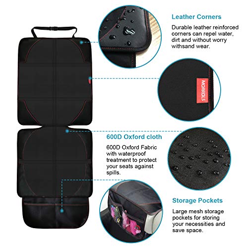 MORROLS Car Seat Protector - Waterproof & Thickest Padding [Black]
