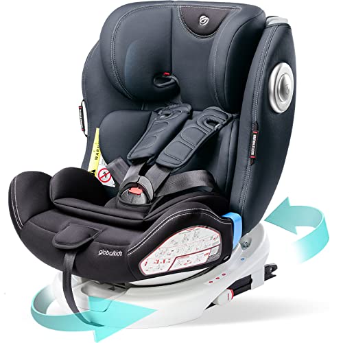 360° Rotating Baby Car Seat for 0-12 Years - Black