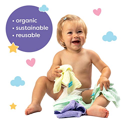 Little Gubbins 6 Bamboo Wash Cloths - Soft & Absorbent