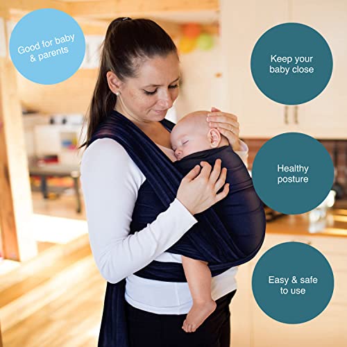 Navy Blue Cotton Baby Wrap Carrier - Up to 15kg