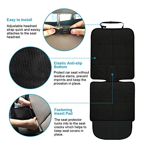 MORROLS Car Seat Protector - Waterproof & Thickest Padding [Black]