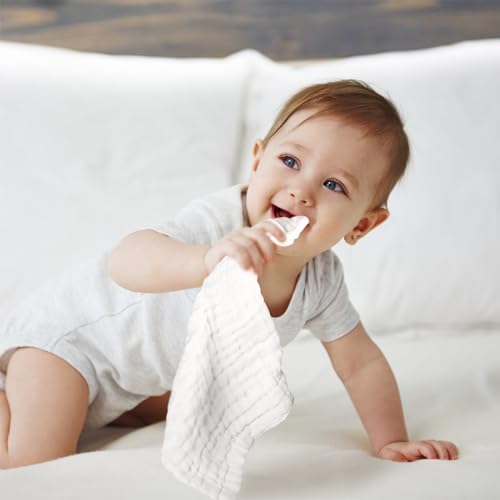 Soft Muslin Cloths for Baby, 8-Pack, White