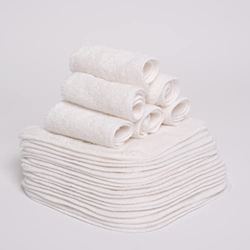 25-Piece Bamboo Reusable Wash Cloth & Baby Wipes