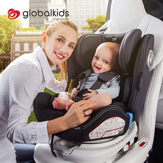 360° Rotating Baby Car Seat for 0-12 Years - Black