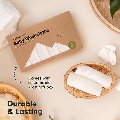 Soft Organic Baby Washcloths - 6-Pack White