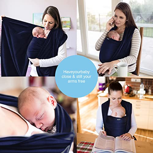 Navy Blue Cotton Baby Wrap Carrier - Up to 15kg