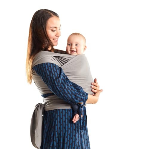 Boba Wrap Baby Carrier, Serenity Grey - Stretchy Infant Sling