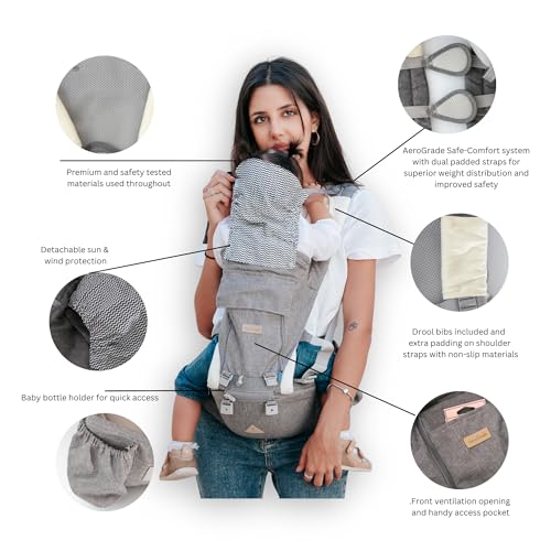 AeroGrade UK 6-in-1 Baby Carrier - Light Grey