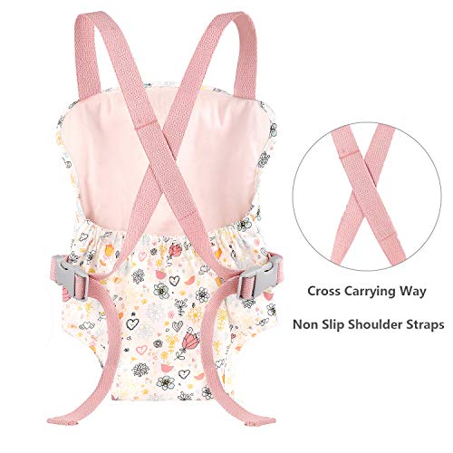 GAGAKU Doll Carrier for Baby 2-4 Years, Pink Rose