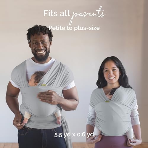 Boba Wrap Baby Carrier, Serenity Grey - Stretchy Infant Sling