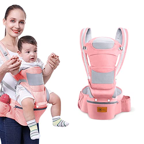 Ergonomic Baby Carrier with Hip Seat, Lightweight & Breathable