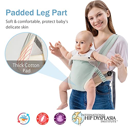 SONARIN 4-in-1 Soft Cotton Baby Carrier, Breathable & Lightweight