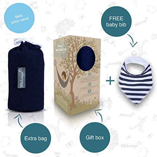 Navy Blue Cotton Baby Wrap Carrier - Up to 15kg