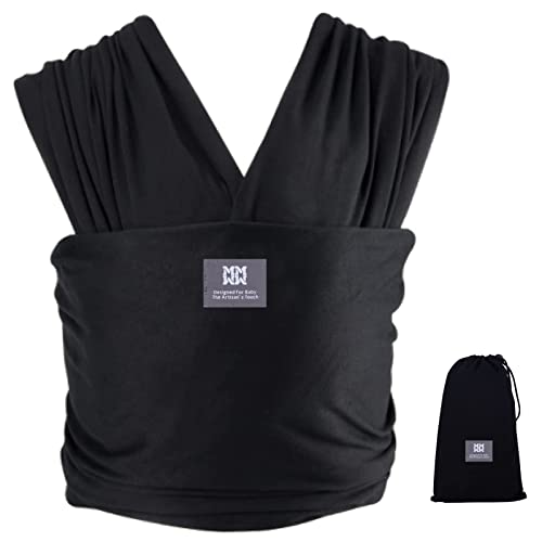 Bebamour All-in-1 Stretchy Baby Carrier Wrap, Black