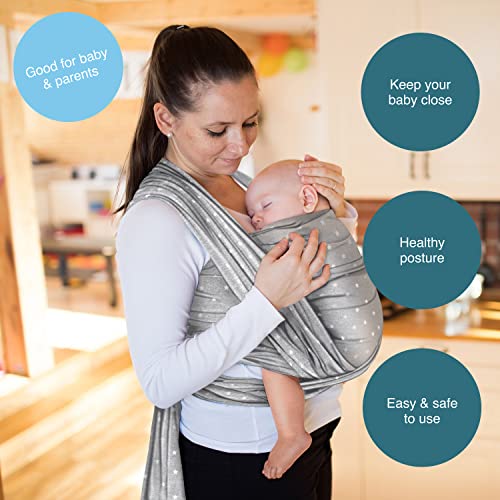 Light Grey Baby Wrap Carrier - Soft Cotton
