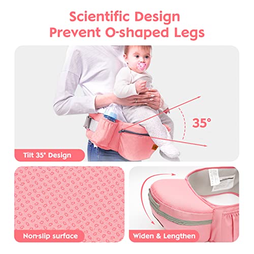 Ergonomic Baby Carrier with Hip Seat, Lightweight & Breathable