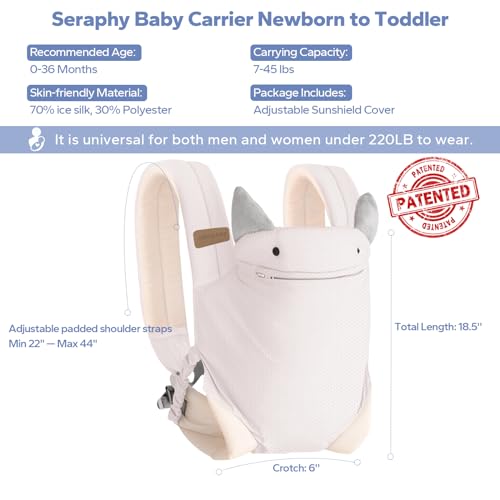 SERAPHY Baby Carrier: Ergonomic, Adjustable, Breathable - Grey