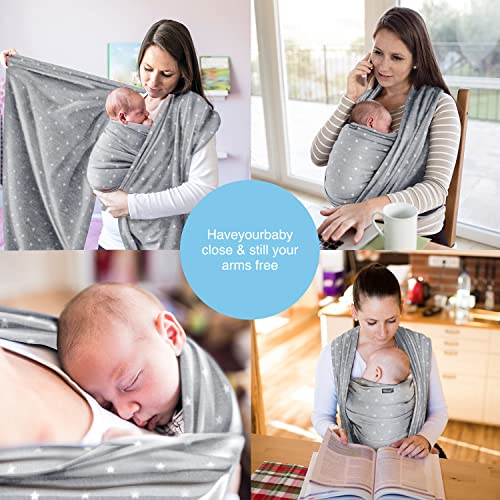 Light Grey Baby Wrap Carrier - Soft Cotton