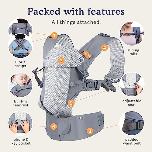 Beco Gemini Cool Baby Carrier - All Positions, Ergonomic, Black