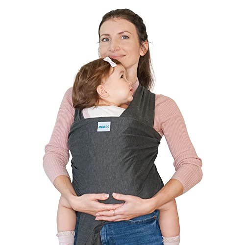 MaiaBoo Stretchy Baby Wrap Sling, Grey - Newborn to 35 lbs