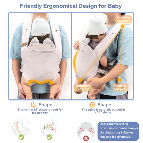 SERAPHY Baby Carrier: Ergonomic, Adjustable, Breathable - Grey