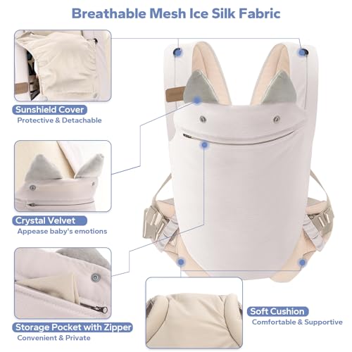 SERAPHY Baby Carrier: Ergonomic, Adjustable, Breathable - Grey