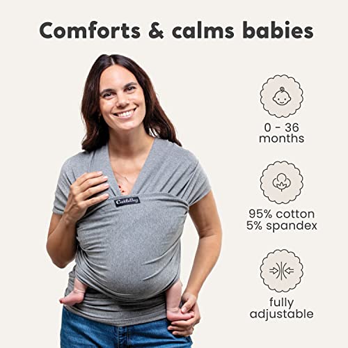 CuddleBug Baby Wrap - Soft & Stretchy - Grey