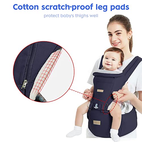 Breathable Baby Carrier with Hip Seat, 3-in-1