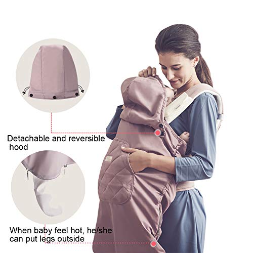 Bebear Universal Winter Hoodie Baby Carrier Cover (Army Pink)
