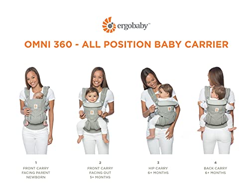 Ergobaby Omni 360 Baby Carrier Positions, Pearl Grey