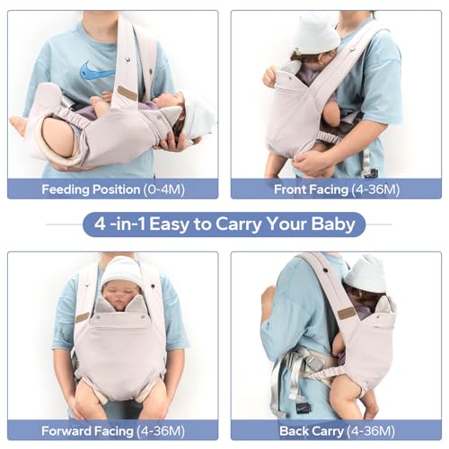 SERAPHY Baby Carrier: Ergonomic, Adjustable, Breathable - Grey