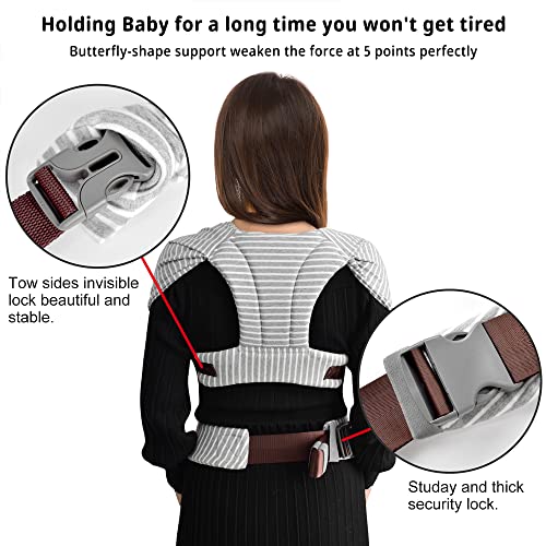 CUBY Baby Wrap Carrier - Hands-Free Butterfly Back