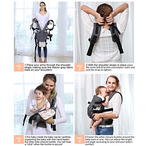 HUIMO Baby Carrier, Ergonomic Design, Soft Breathable Sling