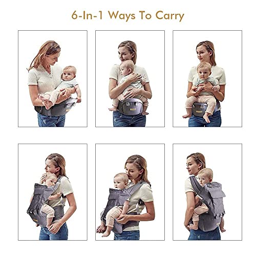 6-in-1 Baby Carrier: Ergonomic, Adjustable for Newborn to Toddler
