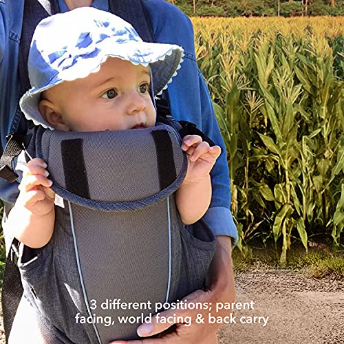 Nuby Baby Carrier: Ergonomic, Adjustable, Lightweight (Dark Grey)