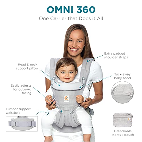 Ergobaby Omni 360 Baby Carrier Positions, Pearl Grey