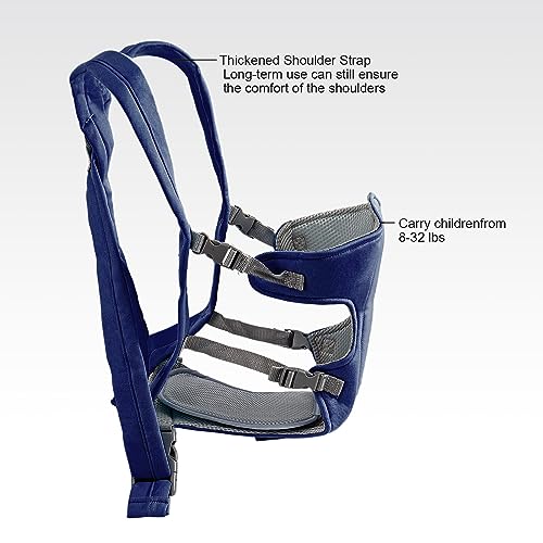 Adjustable Baby Carrier with Breathable Mesh - Navy Blue