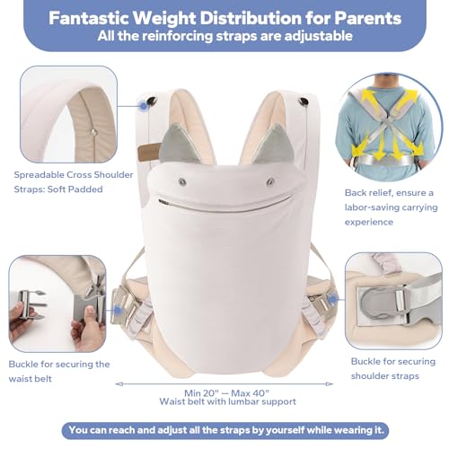 SERAPHY Baby Carrier: Ergonomic, Adjustable, Breathable - Grey