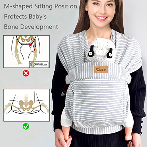 CUBY Baby Wrap Carrier - Hands-Free Butterfly Back
