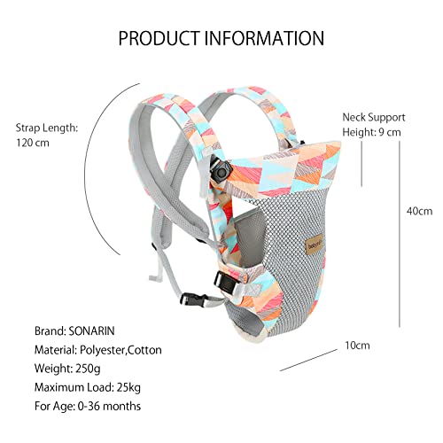 SONARIN 4-in-1 Breathable Baby Carrier, Ergonomic & Lightweight