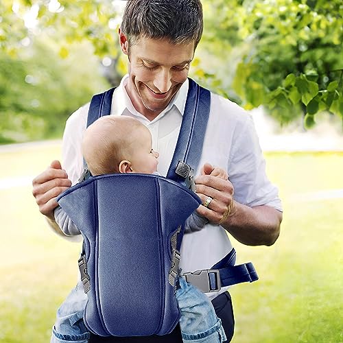 Adjustable Baby Carrier with Breathable Mesh - Navy Blue