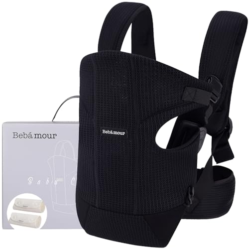 Black Bebamour Baby Carrier with Shoulder Bibs