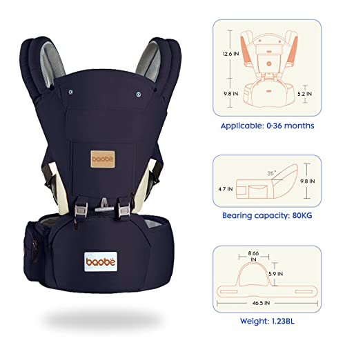Breathable Baby Carrier with Hip Seat, 3-in-1