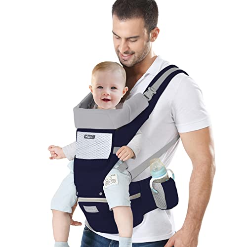 IULONEE Baby Carrier with Hip Seat - Dark Blue