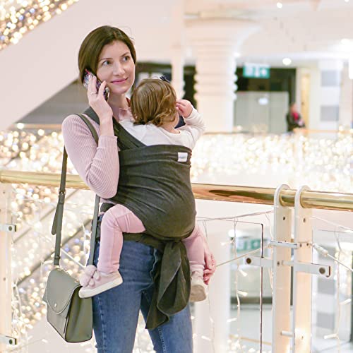 MaiaBoo Stretchy Baby Wrap Sling, Grey - Newborn to 35 lbs