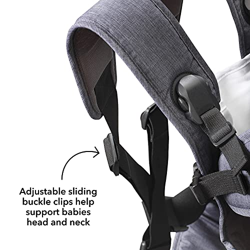 Nuby Baby Carrier: Ergonomic, Adjustable, Lightweight (Dark Grey)