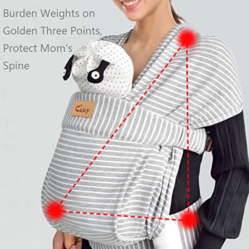 CUBY Baby Wrap Carrier - Hands-Free Butterfly Back