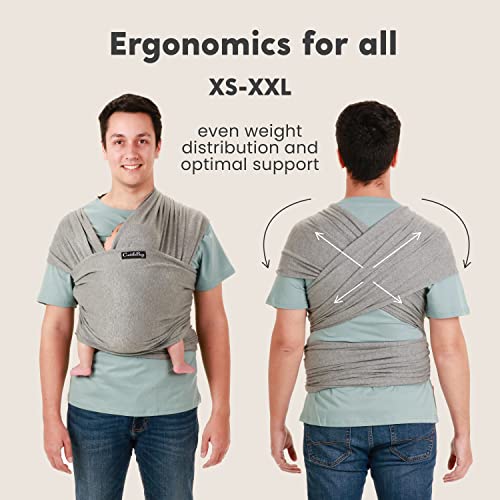 CuddleBug Baby Wrap - Soft & Stretchy - Grey