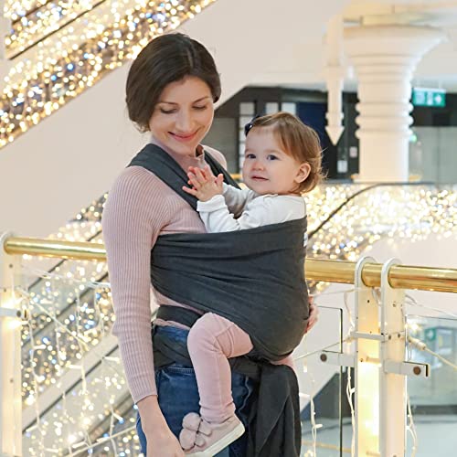 MaiaBoo Stretchy Baby Wrap Sling, Grey - Newborn to 35 lbs