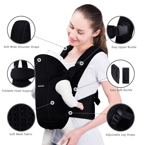 Black Bebamour Baby Carrier with Shoulder Bibs